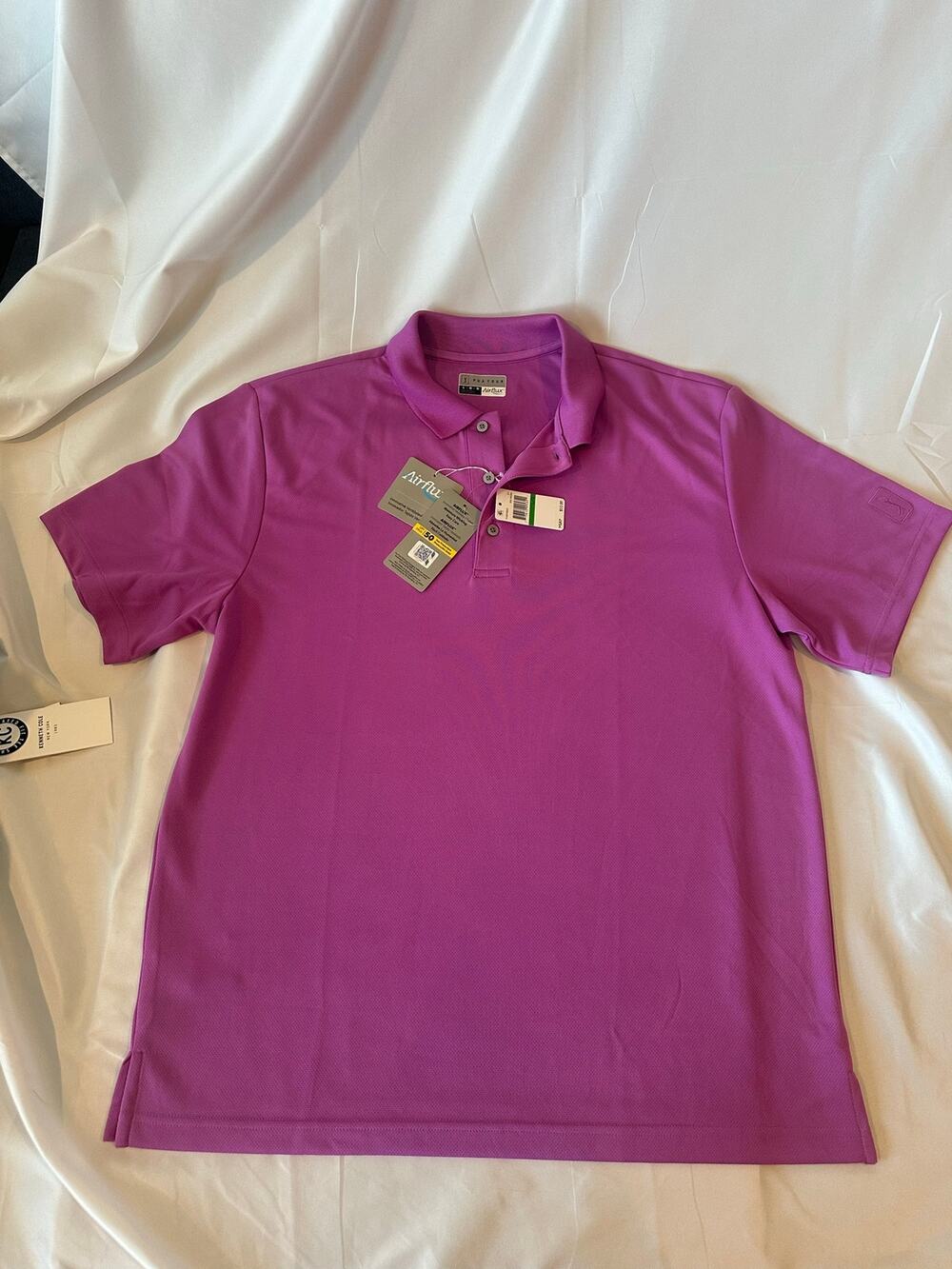 NWT PGA Tour AirFlux Mens Polo Shirt Large Iris Orchid Purple Short Sleeve